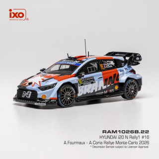 Hyundai i20 N Rally1 #16 A.Fourmaux/A.Coria Rallye Monte Carlo 2026 1:43 Ixo Models
