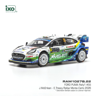 Ford Puma Rally1 #55 J.McErLean/E.Treacy Rallye Monte Carlo 2026 1:43 Ixo Models