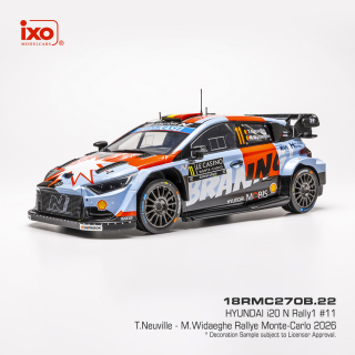 Hyundai i20 N Rally1 #11 T.Neuville/M.Wydaeghe Rallye Monte Carlo 2026 1:18 Ixo Models