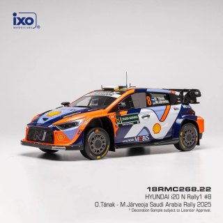 Hyundai i20 N Rally1 #8 O.Tänak/M.Järveoja Rally Saudi Arabia 2025 1:18 Ixo Models
