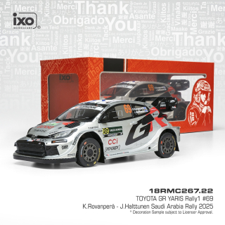 Toyota GR Yaris Rally1 #69 K.Rovanperä/J.Halttunen Rally Saudi Arabia 2025 1:18 Ixo Models