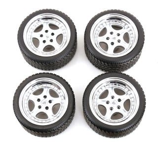 Set 4x Wheels and Speedline Rims for Porsche 1:12 KK Scale