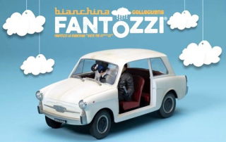 Autobianchi 4 Seats *TV-Series Fantozzi* 1975 with Figurines Fantozzi and Miss Silvani 1:18 CLC
