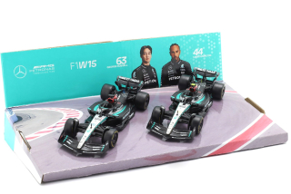 Set 2x Mercedes-Benz AMG W15 #44 L.Hamilton + #63 G.Russell 2024 1:43 Bburago