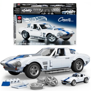Corvette Grand Sport Hot Wheels *Elite Series* white/blue stripe 1:16 Hot Wheels Brick Shop