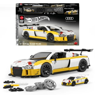 Audi R8 LMS Hot Wheels *Elite Series* 2015 white/yellow 1:16 Hot Wheels Brick Shop