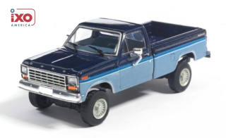 Ford F-150 Custom Explorer Short Bed Styleside 4x2 1981 Tu-Tone midnight blue metallic/medium blue glow 1:64 Ixo America