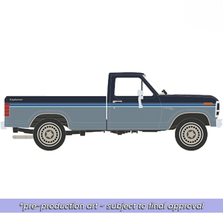 Ford F-150 Custom Explorer Short Bed Styleside 4x2 1981 Tu-Tone midnight blue metallic/medium blue glow 1:64 Ixo America