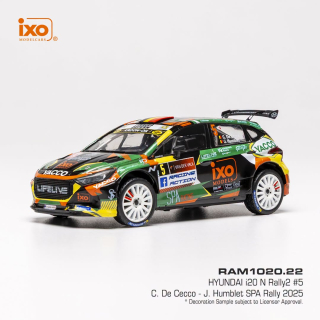 Hyundai i20 N Rally2 #5 De Cecco/Humblet Spa Rally 2025 1:43 Ixo Models