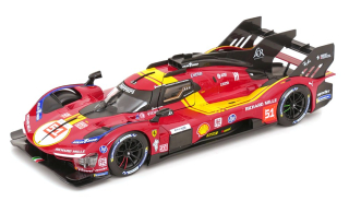 Ferrari 499P 3.0l Turbo V6 #51 Alessandro Pier Guid/James Calado/Antonio Giovinazzi Team Ferrari af Corse 3rd 24h Le Mans 2025 1:18 Bburago