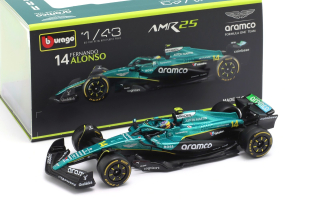 Aston Martin AMR 25 #14 Fernando Alonso 2025 with Helmet 1:43 Bburago