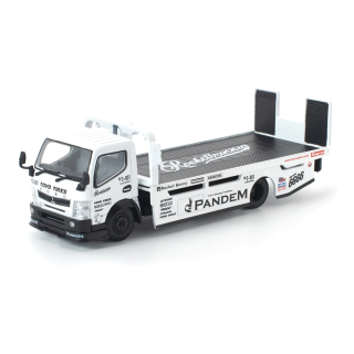 Mitsubishi Pandem Fuso 300 Flatbad Transporter white 1:64 Pop Race Limited