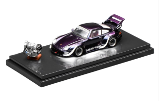 Porsche 911 993 RWB RAUH-Welt Army Girl Coupe 1993 purple 1:64 Motorhelix 