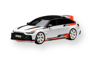 Audi A6 RS6 GT Avant SW Station Wagon 2023 white/red/grey 1:64 Motorhelix 