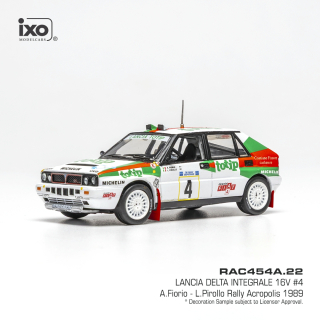 Lancia Delta Integrale 16V Team Jolly Club #4 Fiorio/Pirollo 3rd Rally Acropolis 1989 1:43 Ixo Models