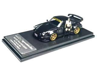 Porsche RWB 930 3.8 Type Wing *Stella Artois* With Figure matte black/gold 1:64 My Model Collect