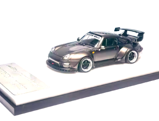 Porsche RWB 993 High Wing pearl grey chrome 1:64 My Model Collect