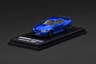 Nissan Skyline GT-R (BNR34) NISMO Customized blue metallic 1:64 Ignition Model