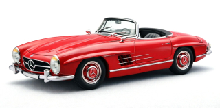 Mercedes-Benz 300 SL W198 Roadster Open with Functional Side Windows red exterior/black interior 1:18 CMC