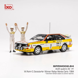 Audi Quattro A2 #1 Röhrl/Geistdörfer Winner Rally Monte Carlo 1984 night version with Figures 1:43 Ixo Models