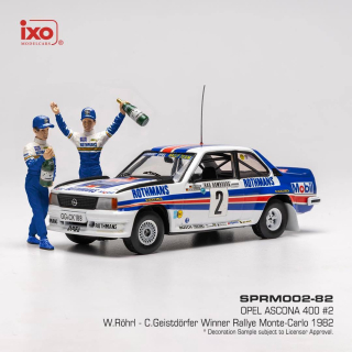 Opel Ascona 400 #2 Röhrl/Geistdörfer Winner Rally Monte Carlo 1982 with Figures 1:43 Ixo Models