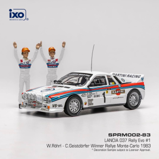 Lancia 037 Rally EVO #1 Röhrl/Geistdörfer Winner Rally Monte Carlo 1983 night version with Figures 1:43 Ixo Models