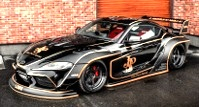 Toyota GR Supra Liberty Walk Body Kit 2025 black/gold 1:18 Solido