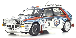 Lancia Delta HF Integrale Evoluzione Martini #3 Auriol/Occelli Winner Rally 1000 Lakes 1992 night version 1:18 Kyosho