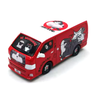 Toyota Hiace *SUPERMOCAT - LET'S GO* red 1:64 Massdi