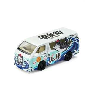 Toyota Hiace *SUPERMOCAT - STUDY HARD* blue/white 1:64 Massdi