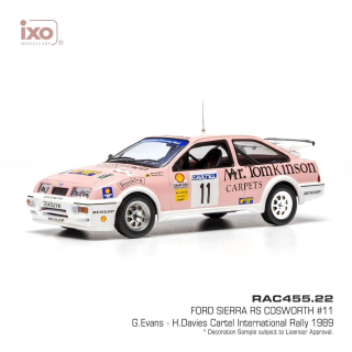 Ford Sierra RS Cosworth Team Brooklyn Motorsport #11 Evans/Davies Rally Cartel International 1989 1:43 Ixo Models
