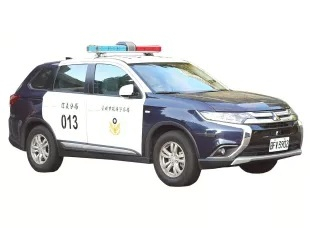 Mitsubishi Outlander 2019 Taipei City Police Department black/white 1:43 Vitesse