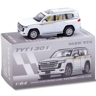 Toyota Land Cruiser LC300 white 1:64 Massdi