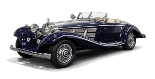 Mercedes-Benz 500K Spezial Roadster blue 1:18 CMC
