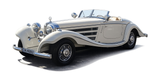 Mercedes-Benz 500K Spezial Roadster white/beige interior 1:18 CMC