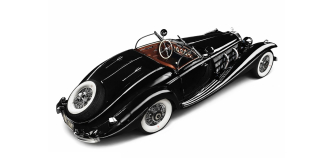 Mercedes-Benz 500K Spezial Roadster black/red-brown interior 1:18 CMC