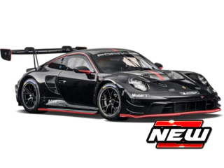 Porsche 911 992 GT3 R #0 Racing Base Coupe 2023 black/red/grey 1:24 Bburago