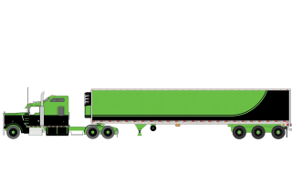 Kenworth W900 1990 With Refer Van neon green/black 1:64 Ixo America