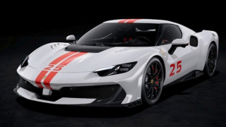 Ferrari 296 Speciale Bianco Artico with Red Livery 1:12 Looksmart