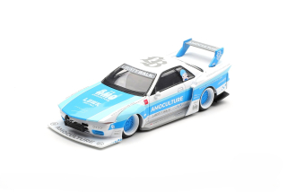 Nissan Skyline GTR (R32) LBWK Kaido Works Amoculture 2026 white/blue 1:64 Mini GT