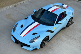Ferrari F12 TDF Azzurro La Plata with French Livery 1:12 Looksmart