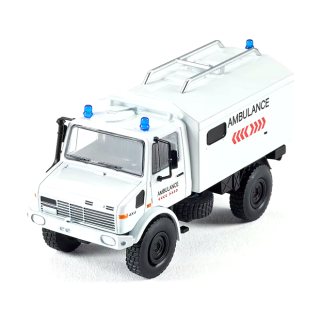 Mercedes-Benz Unimog U1300L Civilian Ambulance white 1:64 Massdi