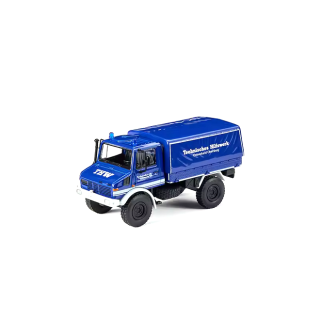 Mercedes-Benz Unimog U1300L THW Technical Rescue Agency blue 1:64 Massdi