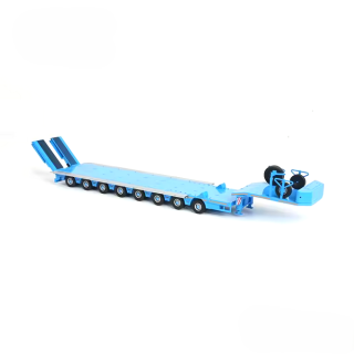 Scania Eight-Axis Semi-Low Deck Trailer blue 1:64 Massdi