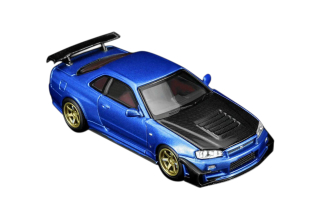 Nissan Skyline GT-R (R34) Customized With GT Aero Kit bayside blue 1:64 Motorhelix