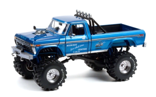 Ford F-250 Monster Truck with 48-Inch Tires *Midwest Foud Wheel Drive & Performance Center* 1974 blue 1:18 Greenlight