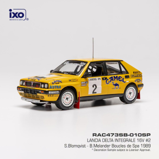 Lancia Delta Integrale 16V Team Camel Astra Racing #2 S.Blomqvist/B.Melander 2nd Rally Boucles de Spa 1992 1:43 Ixo Models