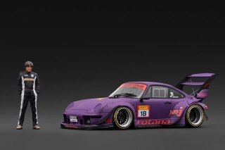 Porsche RWB 993 with Mr.Nakai matt purple 1:18 Ignition Model