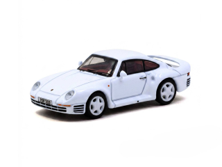 Porsche 959 1989 With Trading Card Combo Set white 1:64 Tarmac
