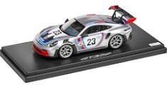 Porsche 911 992 GT3 RS Coupe #23 Special Request 2024 silver/red/blue 1:43 Spark